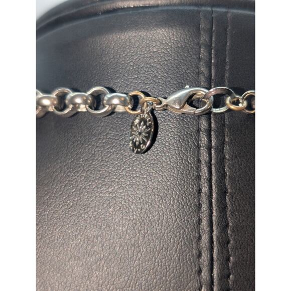 Lydell N.Y.C. Silver Tone Rutilated Quartz Shell Disk Rolo 18" Chain Necklace - Picture 9 of 16